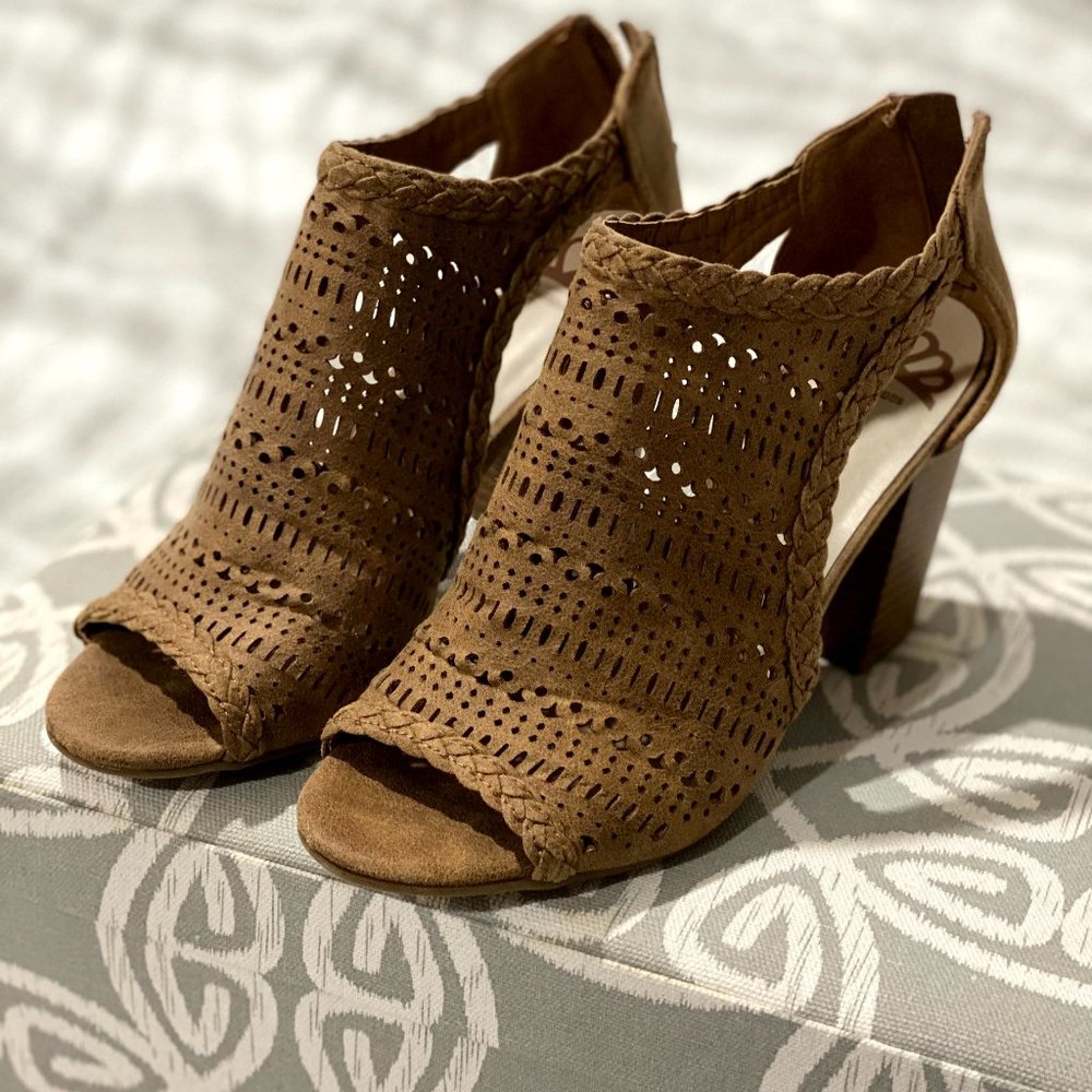 Fergalicious Cutout Heels, Open-Toed